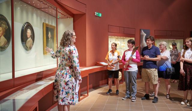 Museum tour with guests in the galleries